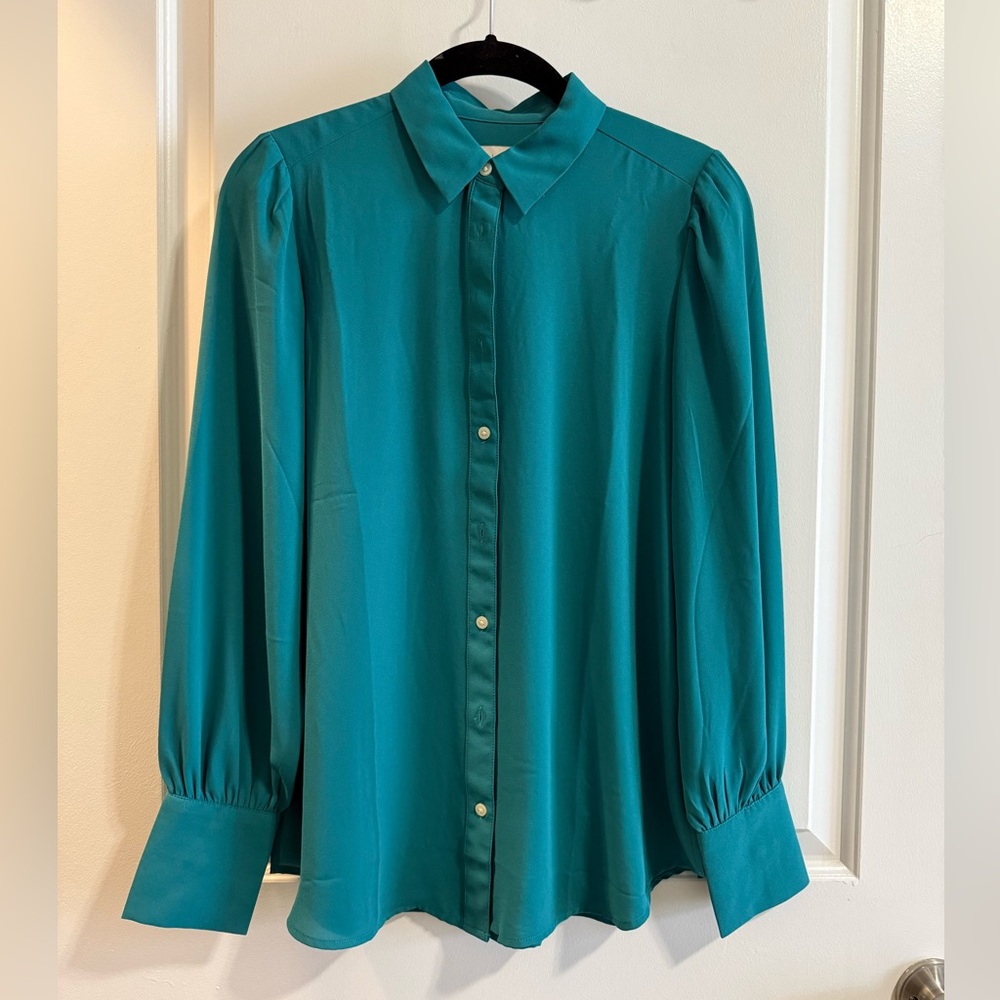 LOFT Teal Button Down Shirt